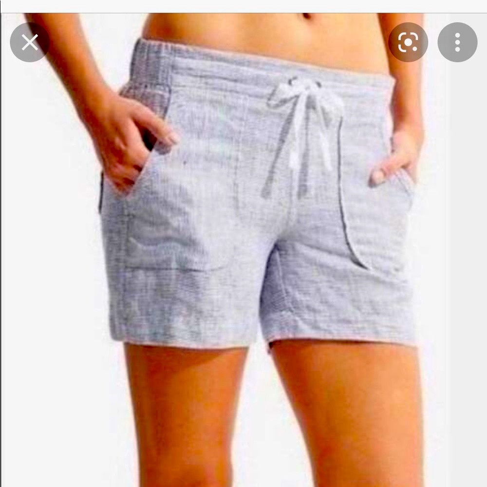 🌷Athleta Striped drawstring linen shorts size 2!
